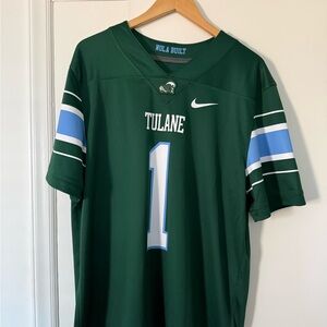Nike Tulane Green and Blue Men's Jersey